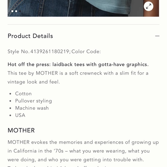 MOTHER Soft Blue Crewneck Tee - Picture 3 of 11